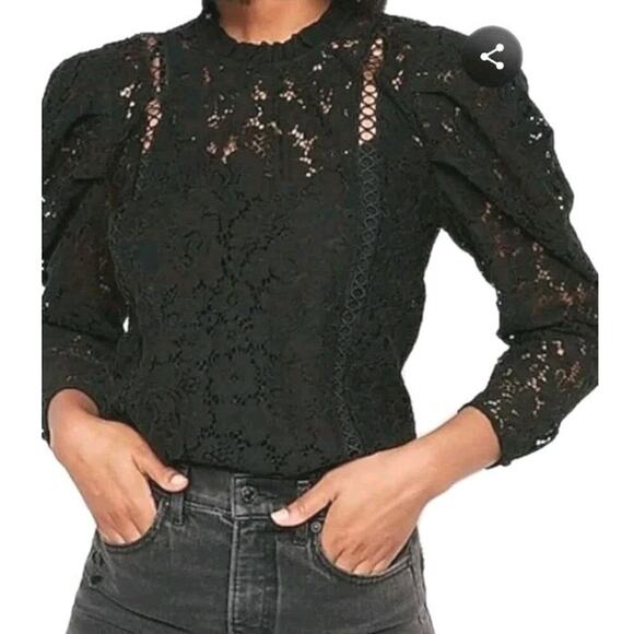 EXPRESS ~Woman Size XL~ Black Lace Career to Evening Wear Top Blouse NWT. - Picture 1 of 16